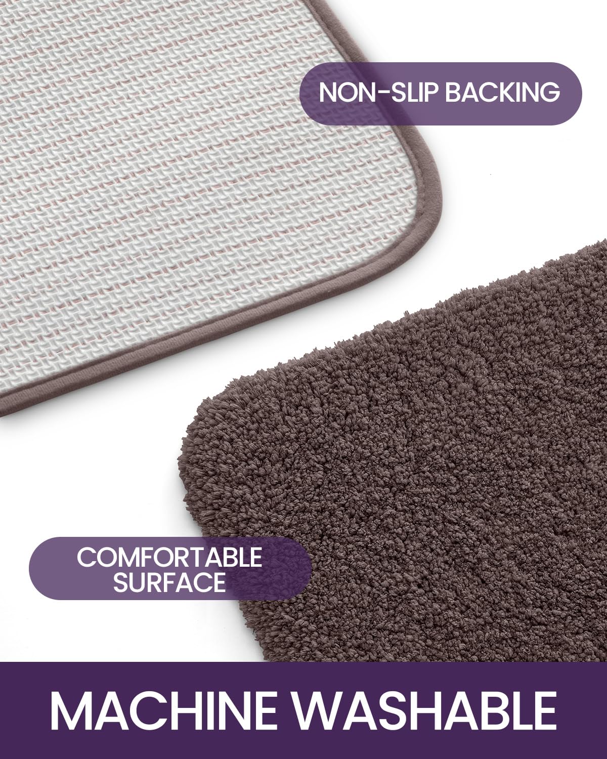 Dexi Bathroom Rug Mat, Extra Soft And Absorbent Bath Rugs, Washable Non-Slip Carpet Mat For Bathroom Floor, Tub, Shower Room, 24